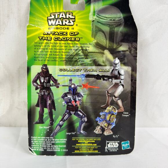 5 for $25| Hasbro Star Wars Attack of the Clones Sneak Preview Jango Fett - Picture 3 of 7